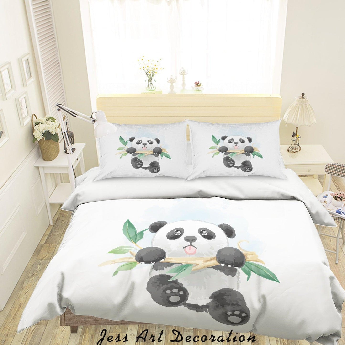 3D Cartoon Panda Quilt Cover Set Bedding Set Duvet Cover Pillowcases SF43