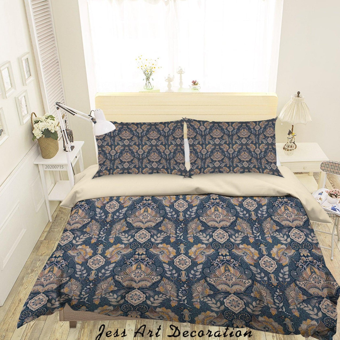 3D Abstract Vintage Floral Pattern Quilt Cover Set Bedding Set Duvet Cover Pillowcases WJ 3900
