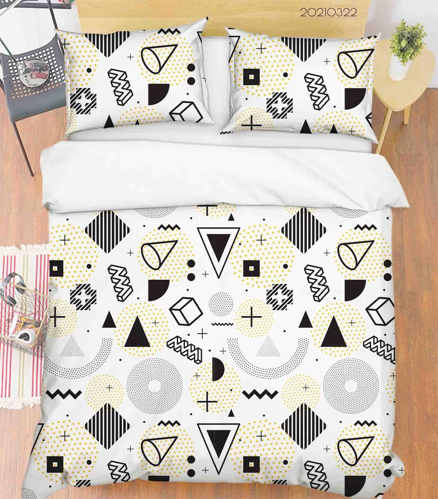 3D Abstract Geometric Pattern Quilt Cover Set Bedding Set Duvet Cover Pillowcases 127