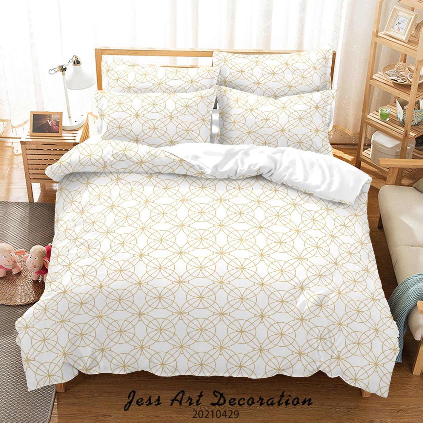 3D Abstract Golden Geometry Quilt Cover Set Bedding Set Duvet Cover Pillowcases 237