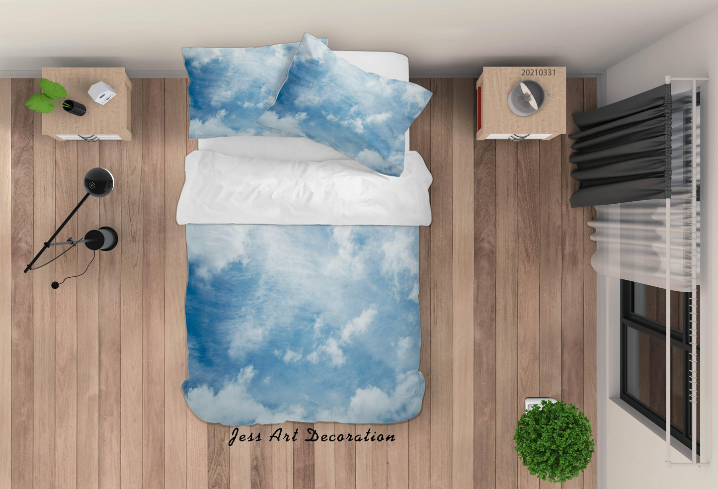 3D Blue Sky Cloud Scenery Quilt Cover Set Bedding Set Duvet Cover Pillowcases 293