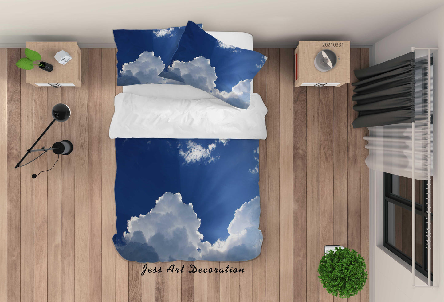 3D Blue Sky White Cloud Quilt Cover Set Bedding Set Duvet Cover Pillowcases 284