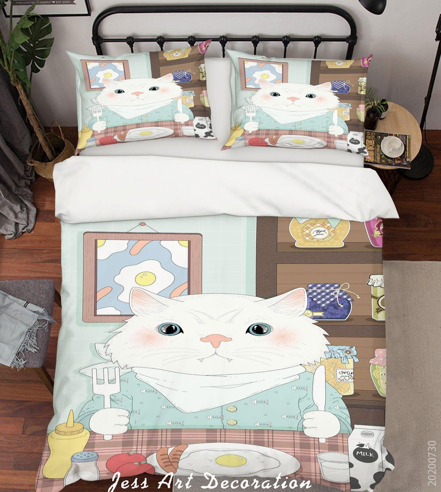 3D Cartoon Cat Quilt Cover Set Bedding Set Duvet Cover Pillowcases LXL 82