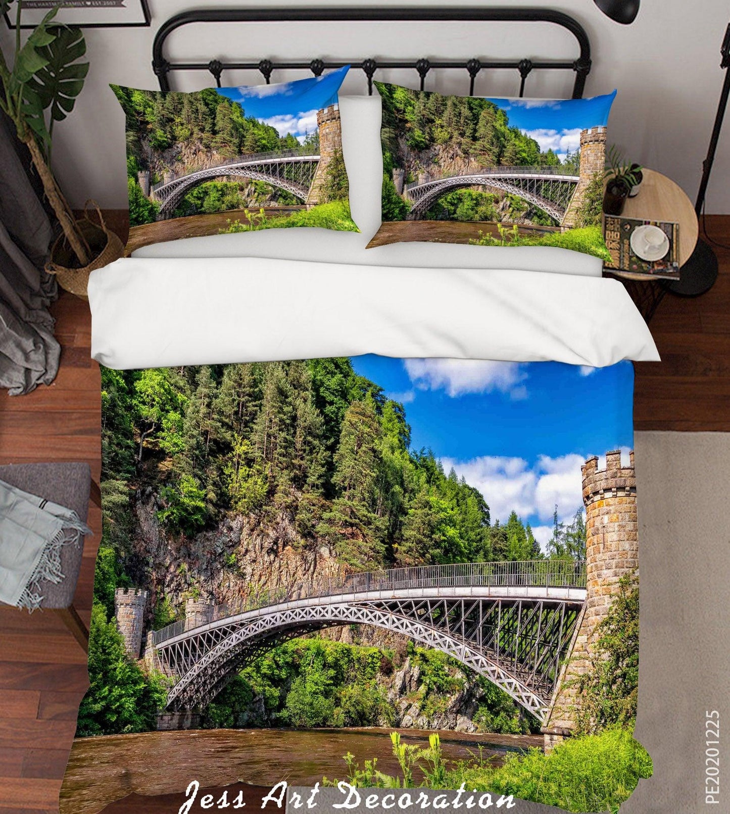3D Bridge Sky Mountain Landscape Quilt Cover Set Bedding Set Duvet Cover Pillowcases 26