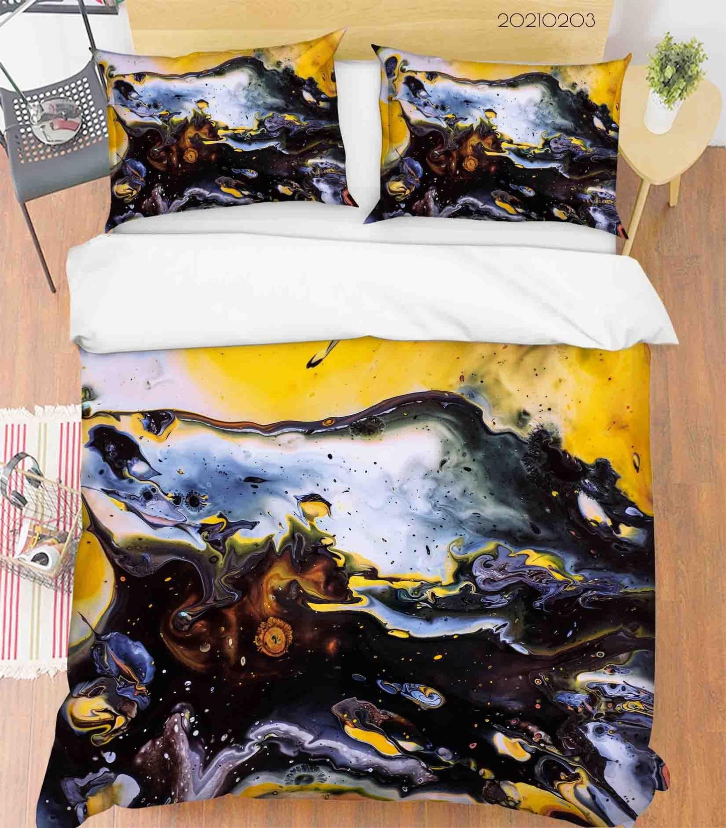 3D Abstract Marble Pattern Quilt Cover Set Bedding Set Duvet Cover Pillowcases 105
