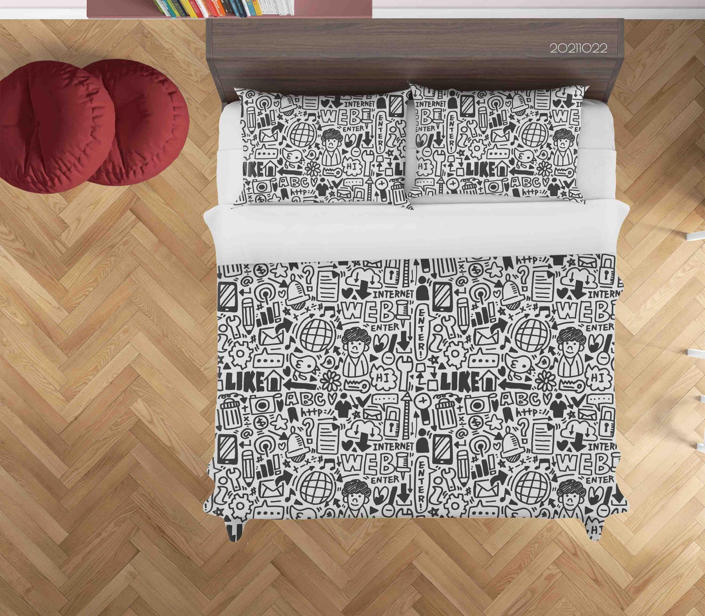 3D Cartoon Kid Doodle Quilt Cover Set Bedding Set Duvet Cover Pillowcases 78