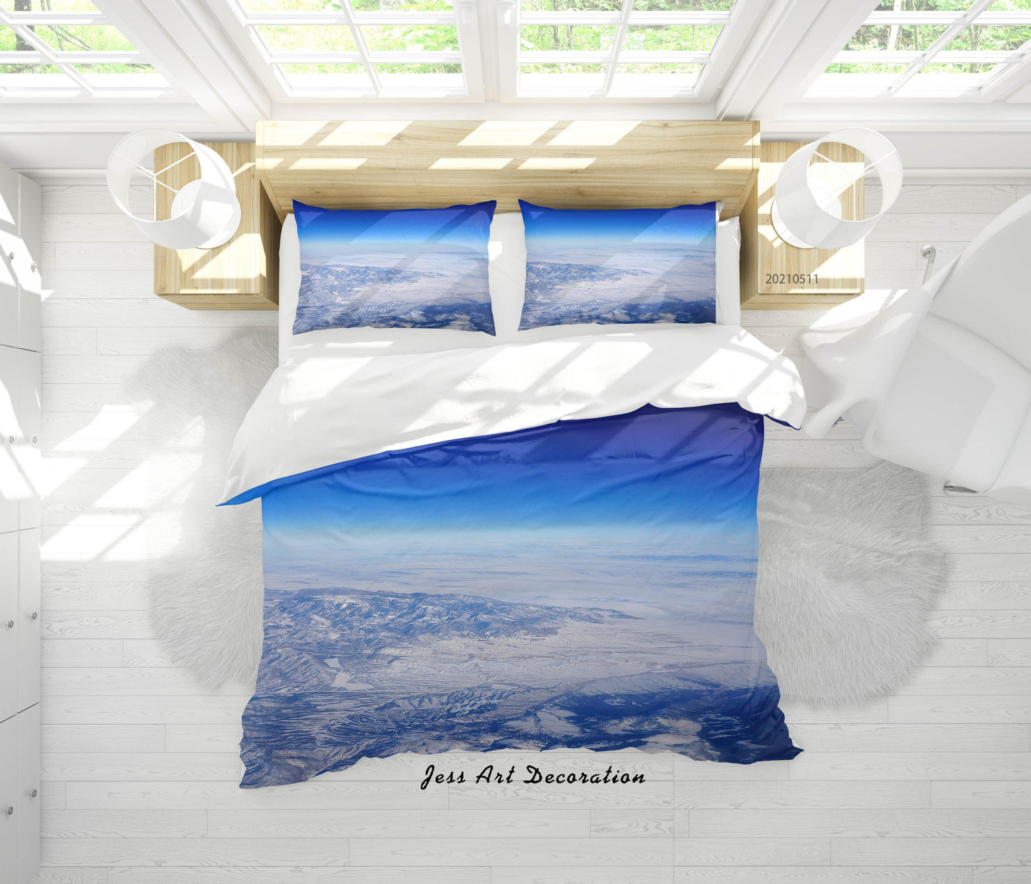 3D Blue Sky Cloud Scenery Quilt Cover Set Bedding Set Duvet Cover Pillowcases 8