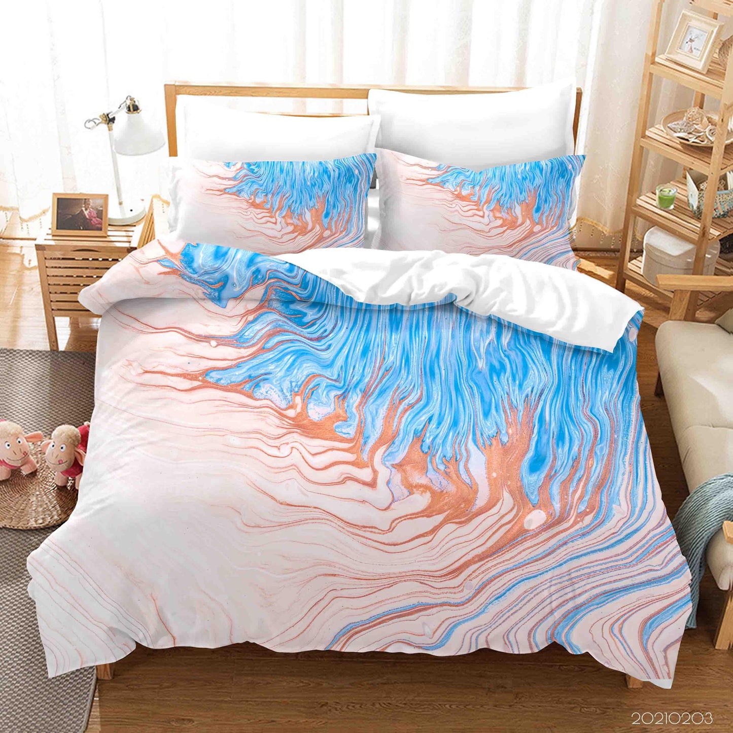 3D Abstract Blue Marble Texture Quilt Cover Set Bedding Set Duvet Cover Pillowcases 18
