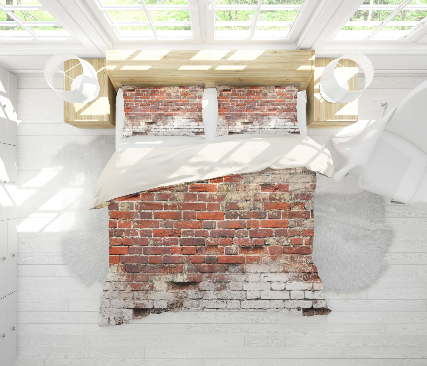 3D Brick Wall Quilt Cover Set Bedding Set Pillowcases 25