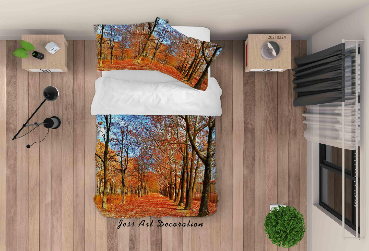 3D Autumn Forest Nature Landscape Quilt Cover Set Bedding Set Duvet Cover Pillowcases 94 LQH