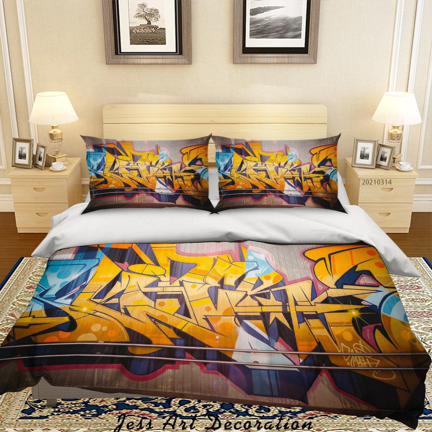 3D Abstract Color Graffiti Quilt Cover Set Bedding Set Duvet Cover Pillowcases 166