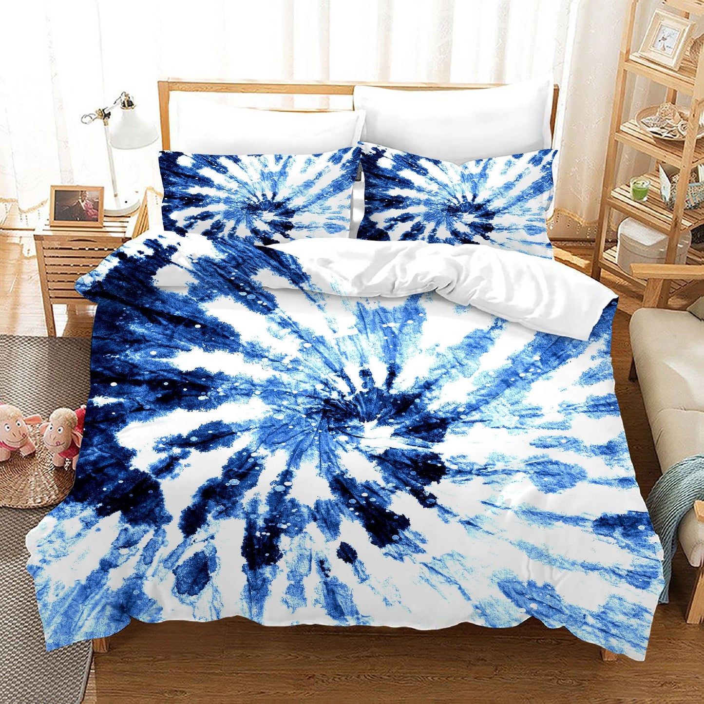 3D Blue Tie Dye Quilt Cover Set Bedding Set Duvet Cover Pillowcases 310