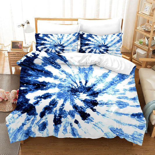 3D Blue Tie Dye Quilt Cover Set Bedding Set Duvet Cover Pillowcases 310