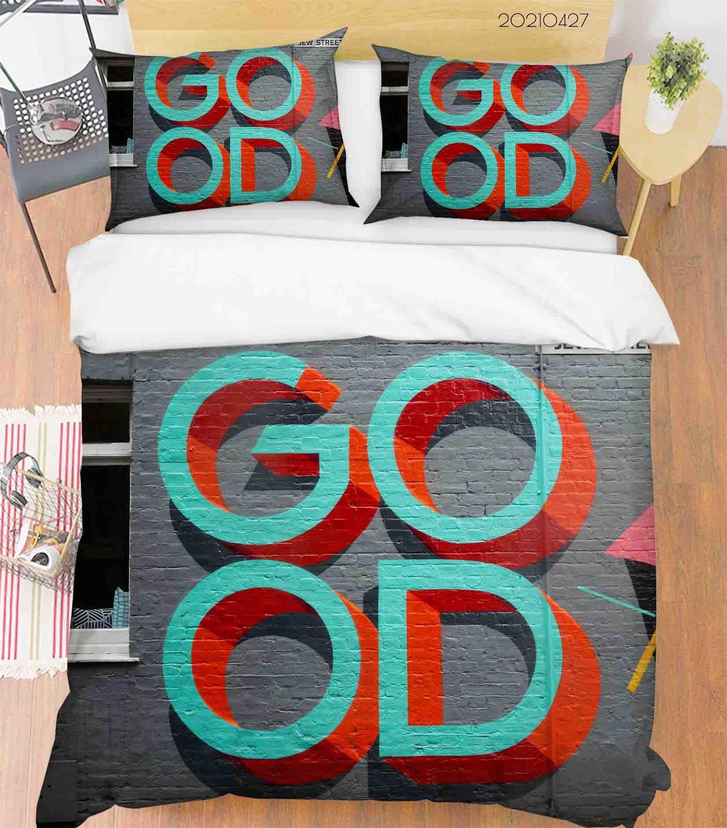 3D Abstract Alphabet Graffiti Quilt Cover Set Bedding Set Duvet Cover Pillowcases 82