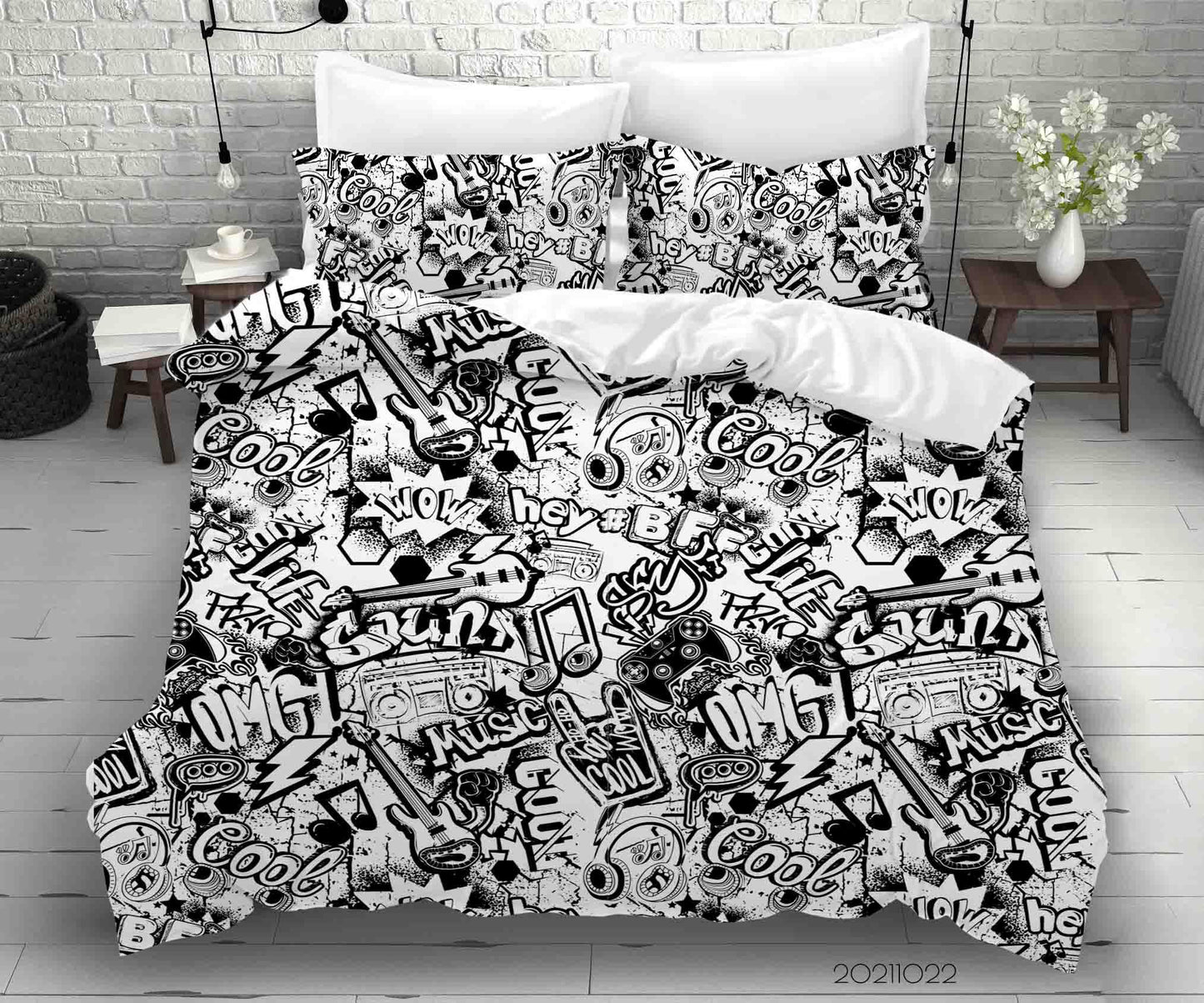 3D Abstract Illustration Graffiti Quilt Cover Set Bedding Set Duvet Cover Pillowcases 60