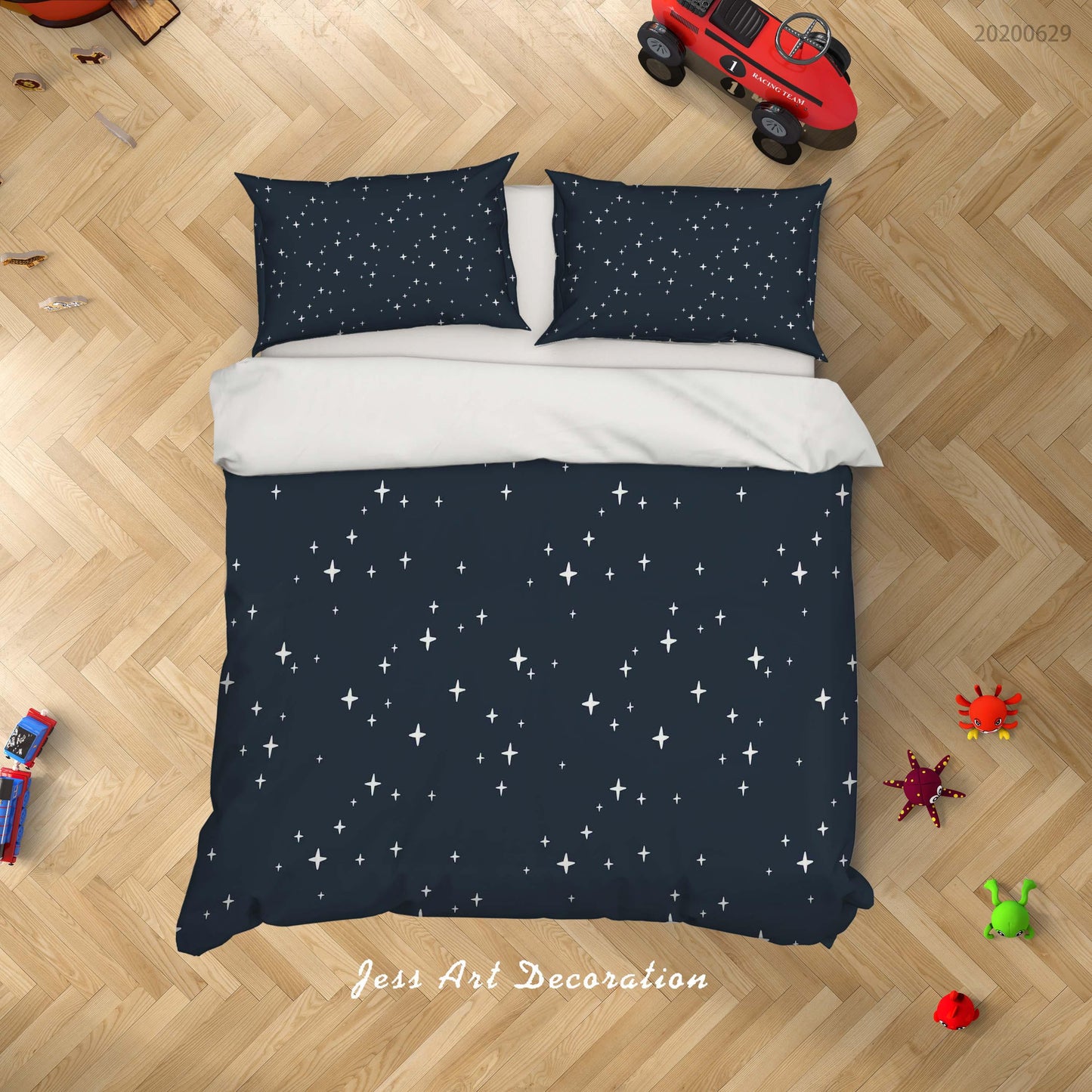 3D Black Stars Quilt Cover Set Bedding Set Duvet Cover Pillowcases SF99