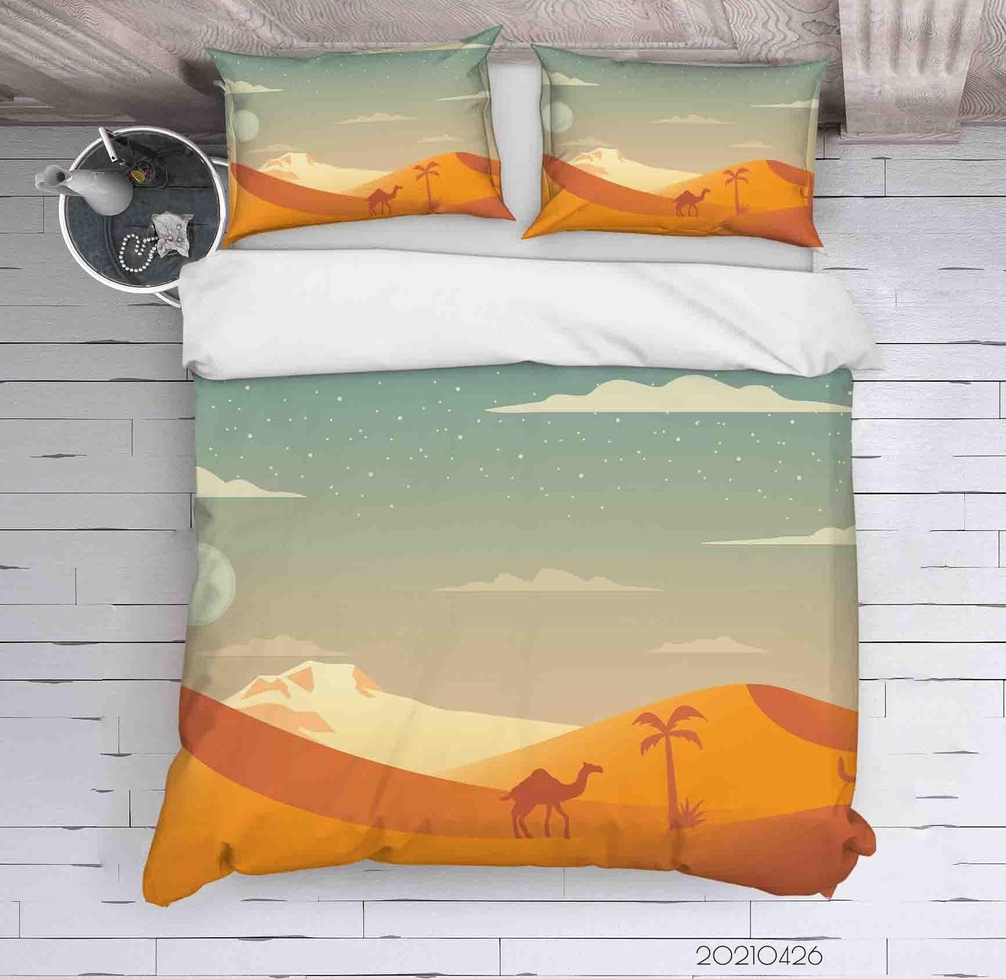 3D Cartoon Desert Camel Landscape Quilt Cover Set Bedding Set Duvet Cover Pillowcases 263