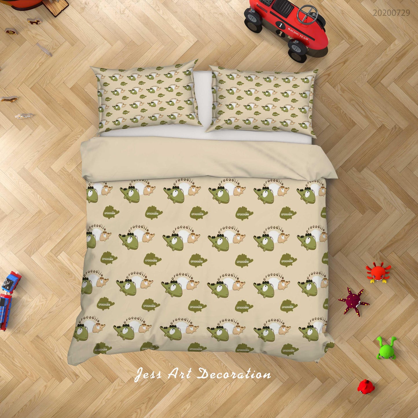 3D Cartoon Crocodile Quilt Cover Set Bedding Set Duvet Cover Pillowcases LXL 142