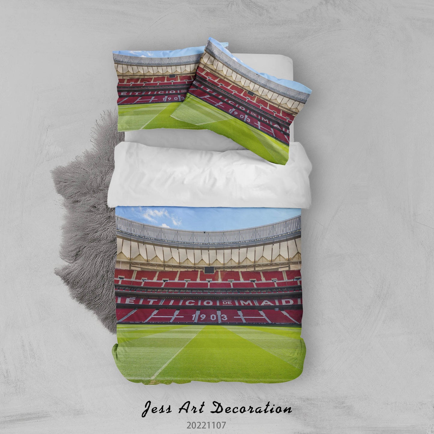 3D Atletico Madrid Spectator Seats Sky Quilt Cover Set Bedding Set Duvet Cover Pillowcase 835