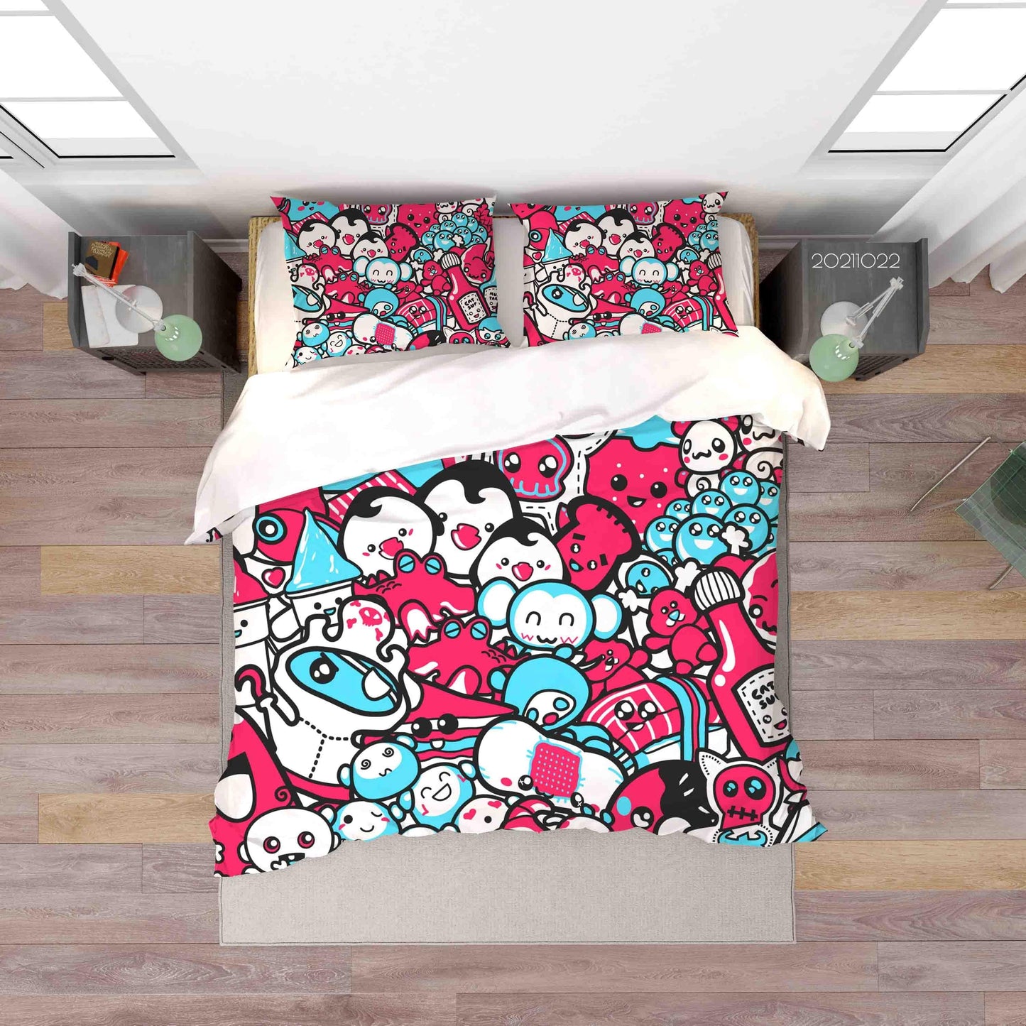 3D Abstract Illustration Art Doodle Quilt Cover Set Bedding Set Duvet Cover Pillowcases 98