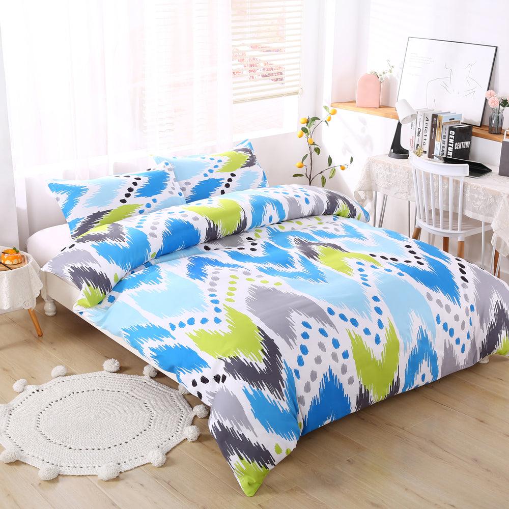 3D Abstract Blue Geometry Quilt Cover Set Bedding Set Duvet Cover Pillowcases 520