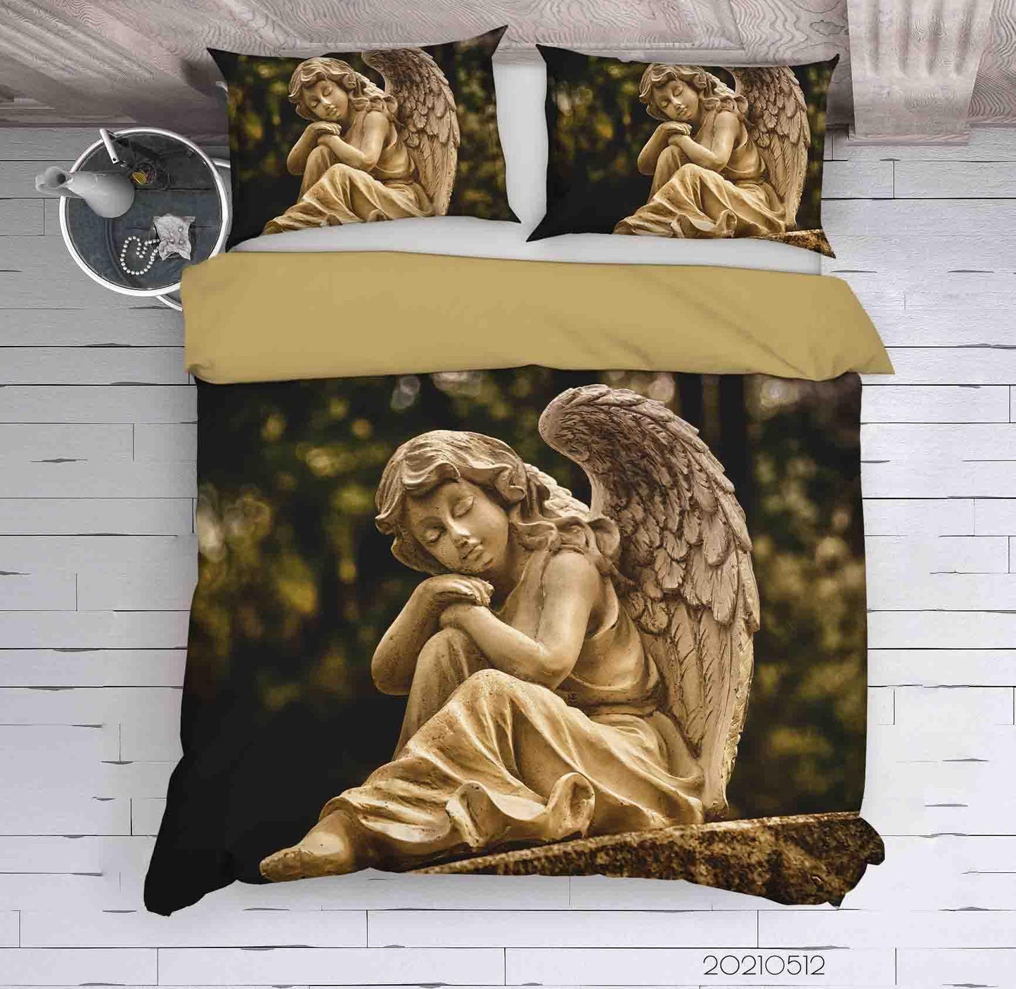 3D Art Angel Sculpture Quilt Cover Set Bedding Set Duvet Cover Pillowcases 203