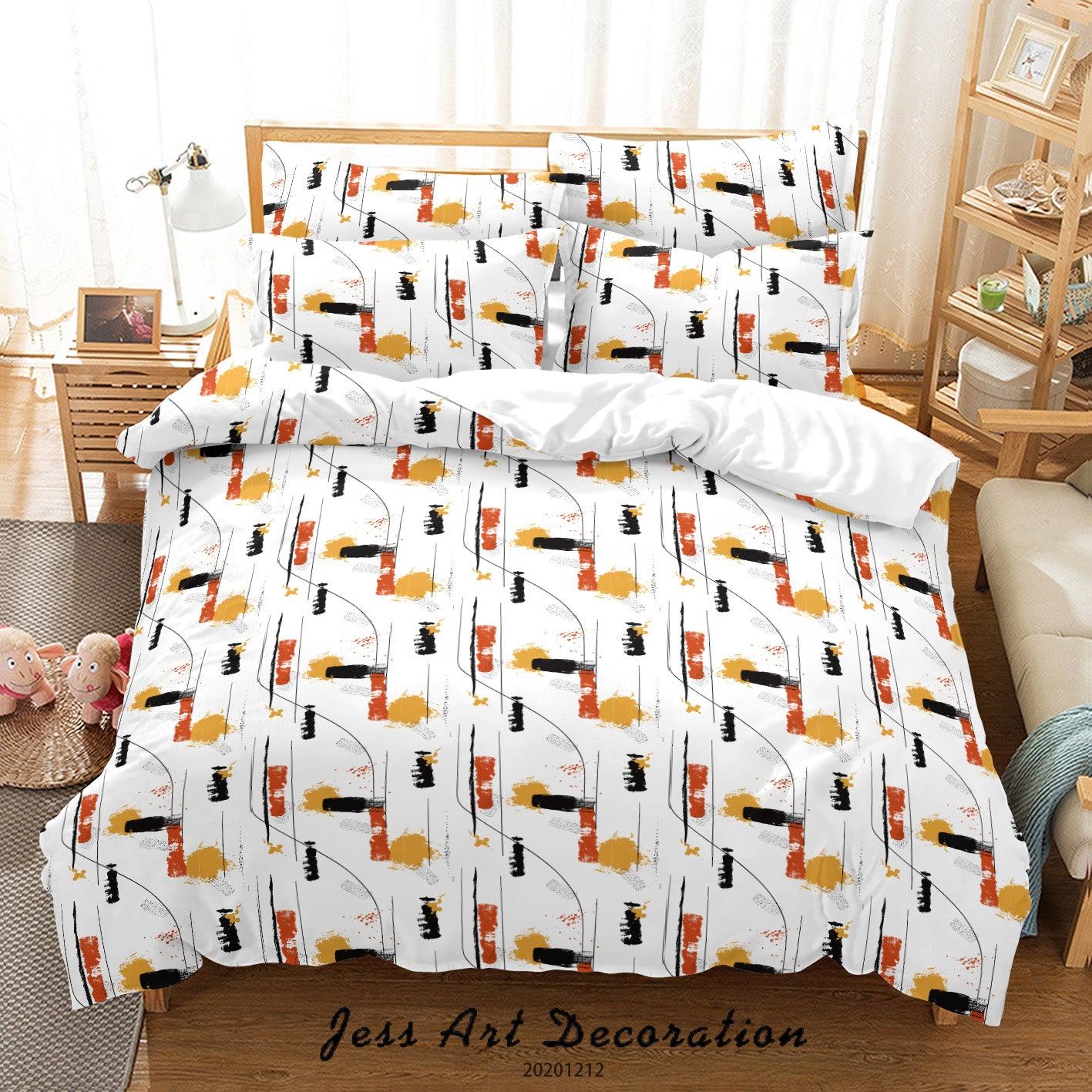 3D Abstract Brush Stroke Pattern Quilt Cover Set Bedding Set Duvet Cover Pillowcases LXL