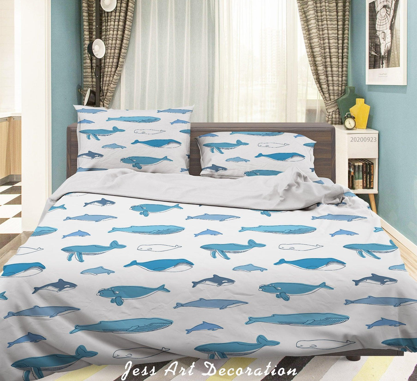 3D Aquatic Animals Marine Mammals Pattern Quilt Cover Set Bedding Set Duvet Cover Pillowcases WJ 6321