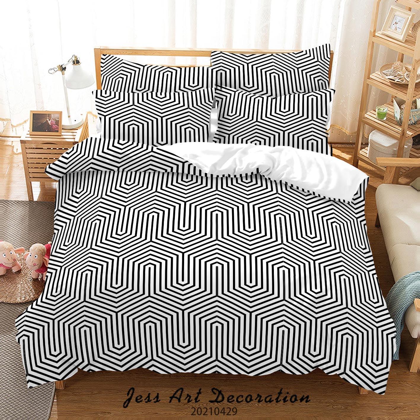3D Abstract Geometric Pattern Quilt Cover Set Bedding Set Duvet Cover Pillowcases 6
