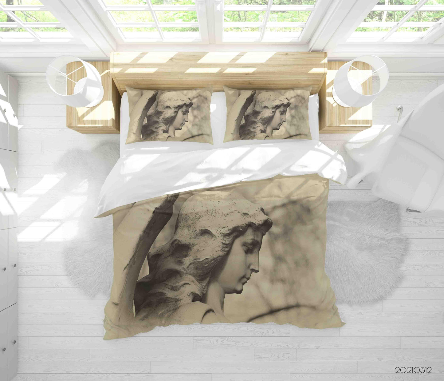 3D Art Angel Sculpture Quilt Cover Set Bedding Set Duvet Cover Pillowcases 200