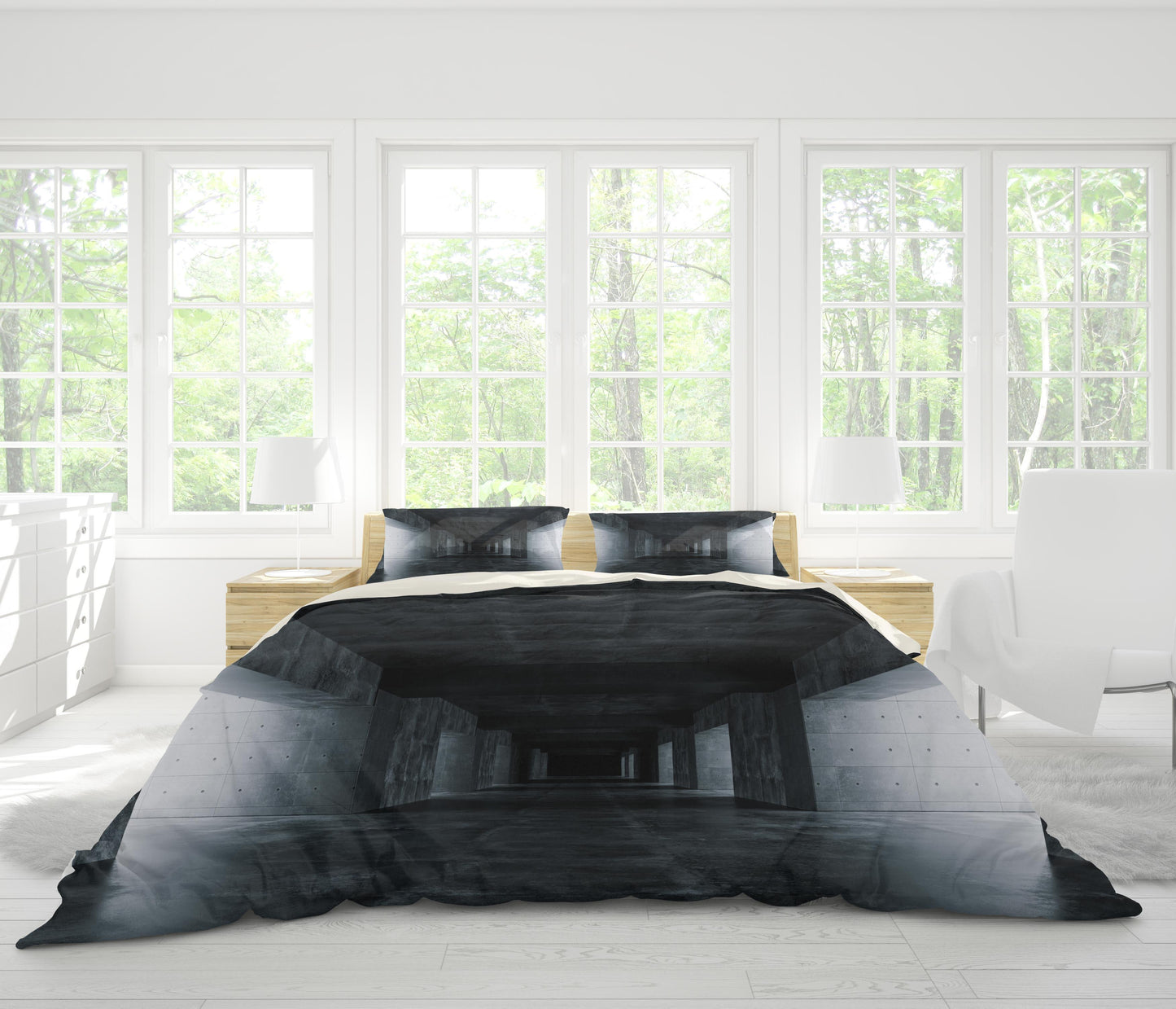 3D Black Tunnel Quilt Cover Set Bedding Set Pillowcases 169