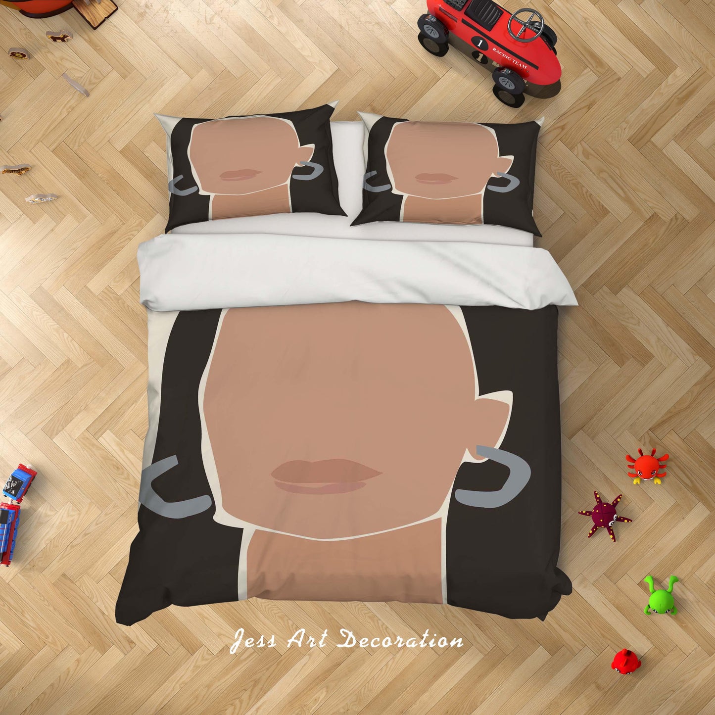 3D Beauty Woman Silhouette Quilt Cover Set Bedding Set Duvet Cover Pillowcases SF14