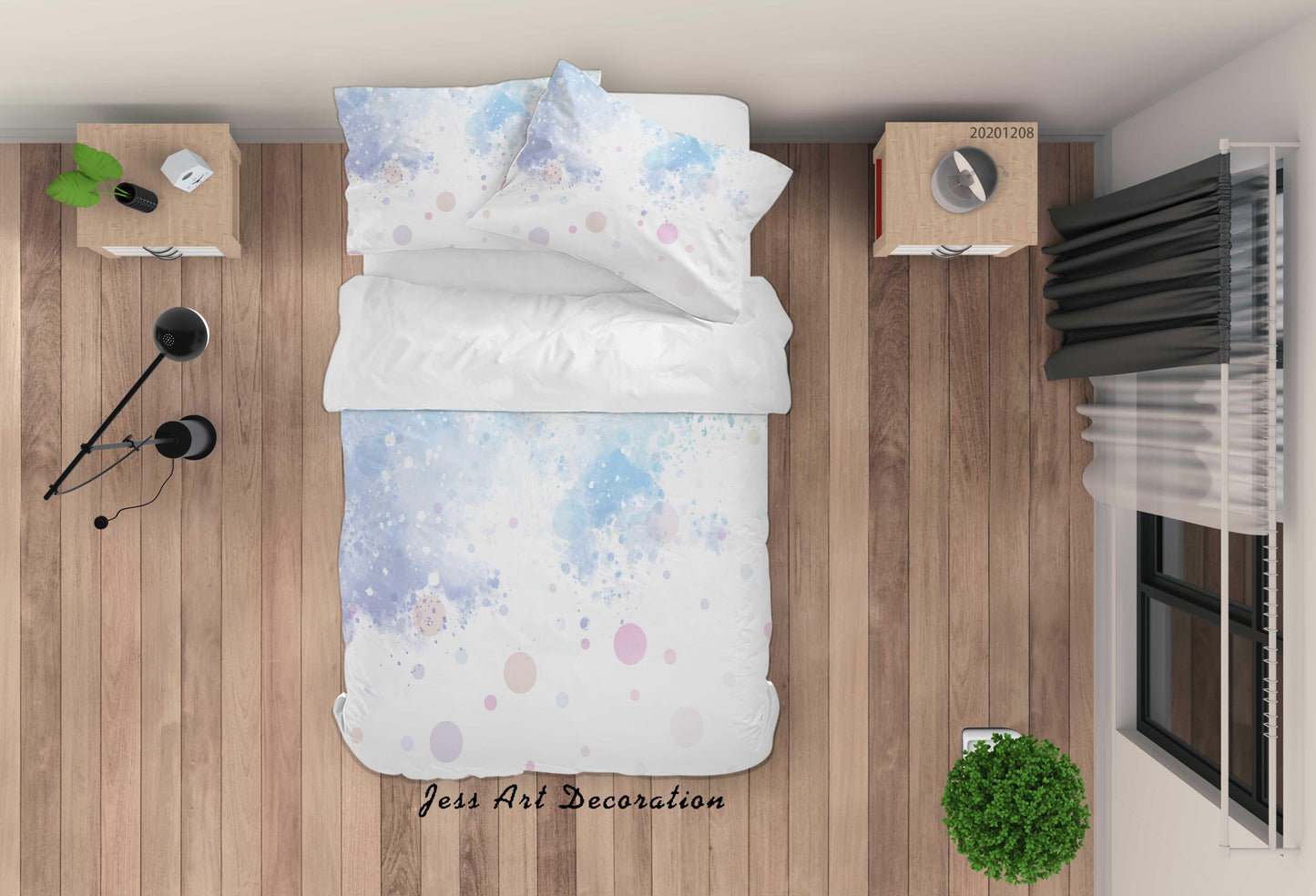 3D Abstract Watercolour Quilt Cover Set Bedding Set Duvet Cover Pillowcases LXL