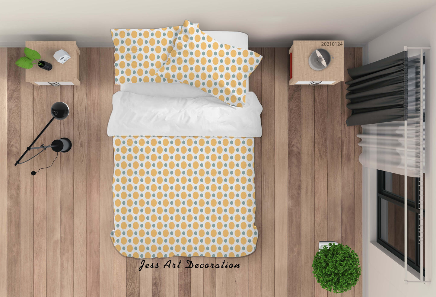 3D Abstract Yellow Geometric Shape Quilt Cover Set Bedding Set Duvet Cover Pillowcases 60