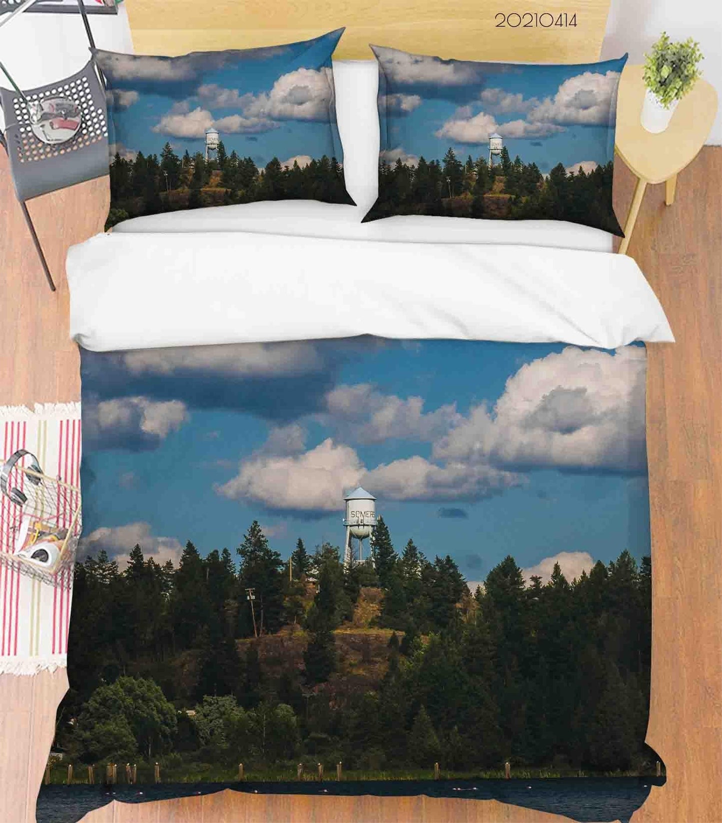 3D Blue Sky White Cloud Forest Quilt Cover Set Bedding Set Duvet Cover Pillowcases 17