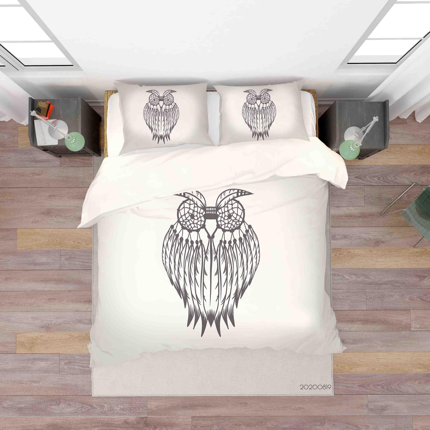 3D Abstract Owl Dreamcatcher Quilt Cover Set Bedding Set Duvet Cover Pillowcases LXL
