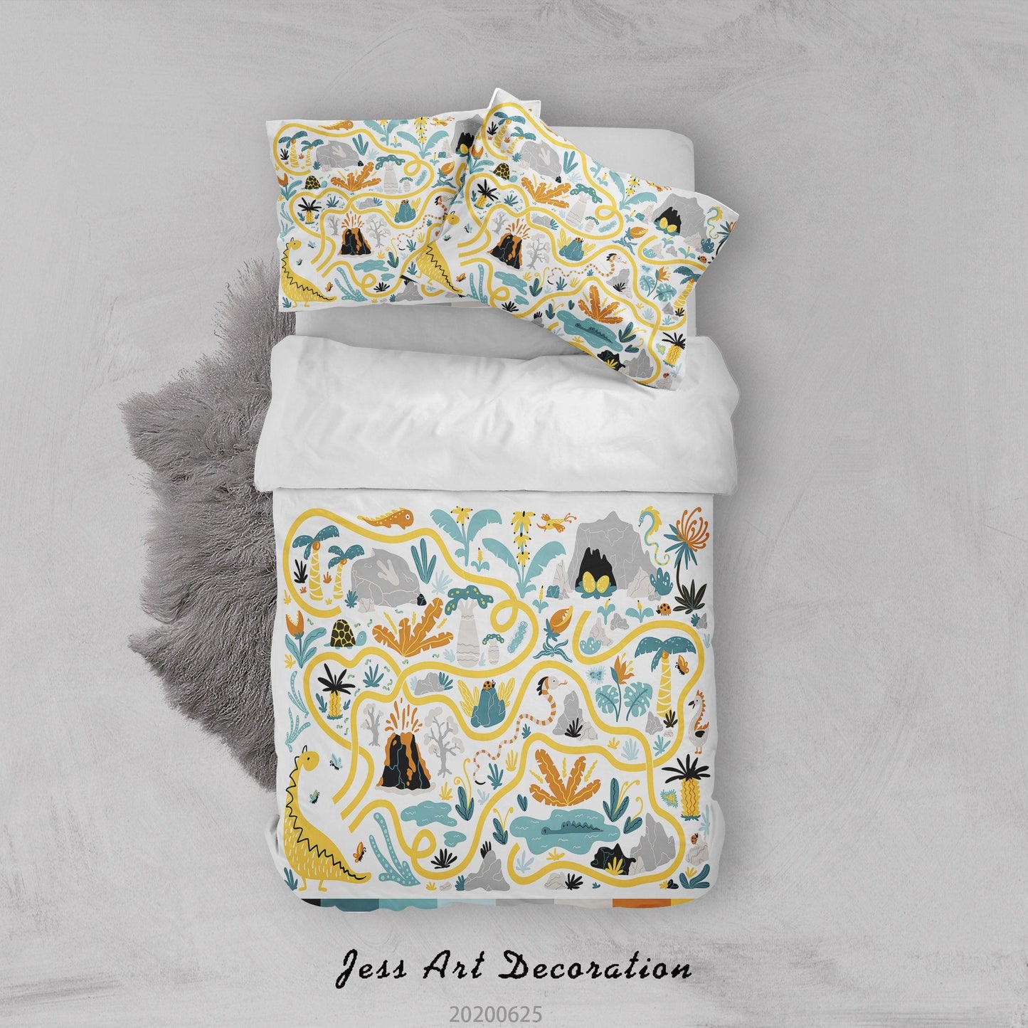 3D Cartoon Animal Plants Trees Quilt Cover Set Bedding Set Duvet Cover Pillowcases SF40