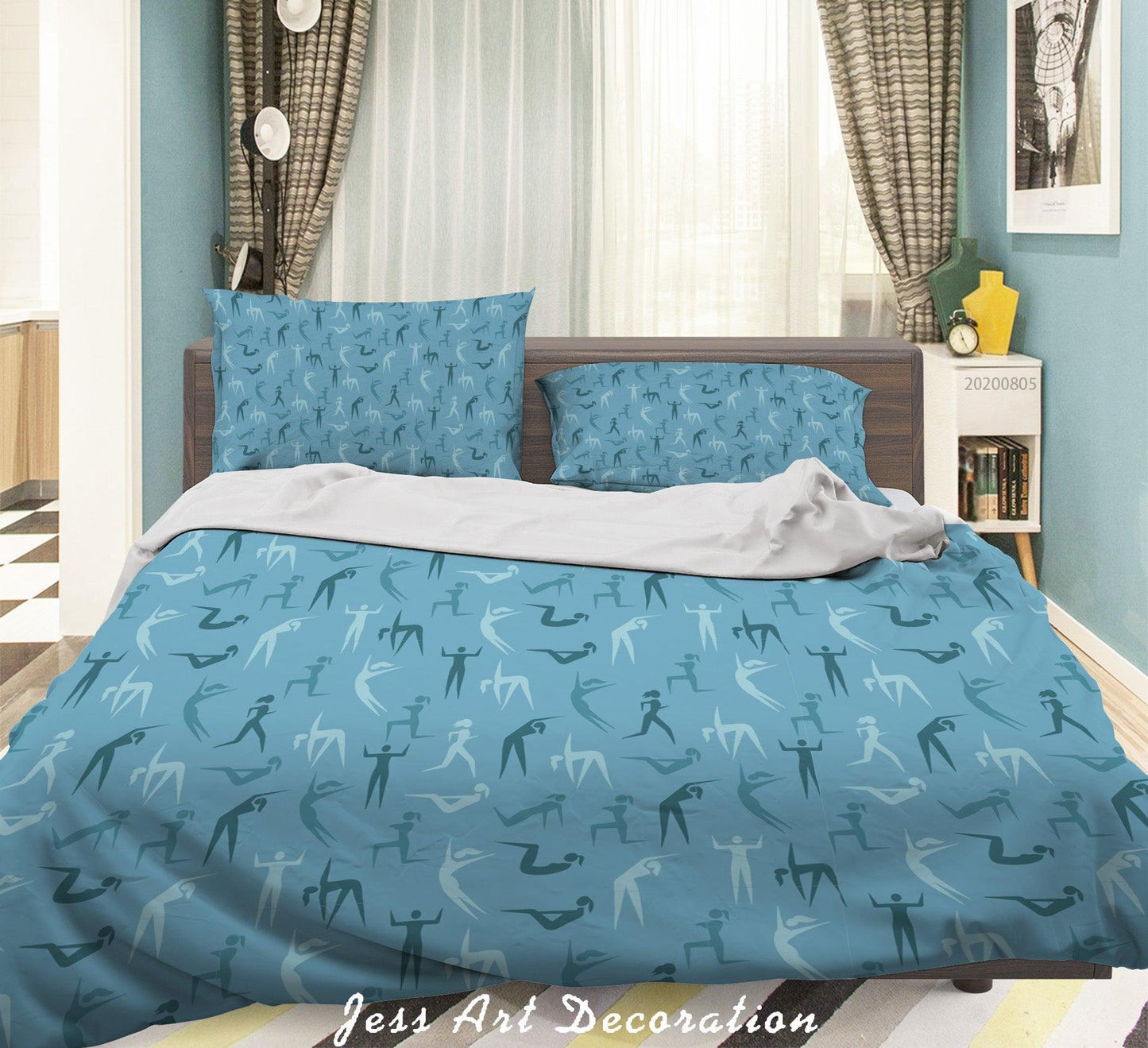 3D Blue Pattern Quilt Cover Set Bedding Set Duvet Cover Pillowcases LXL 297