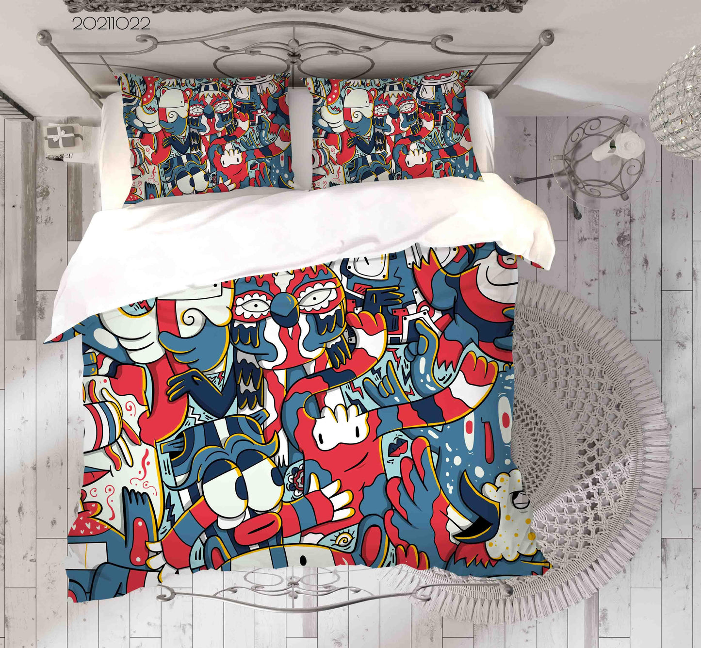 3D Abstract Monster Artistic Graffiti Quilt Cover Set Bedding Set Duvet Cover Pillowcases 83