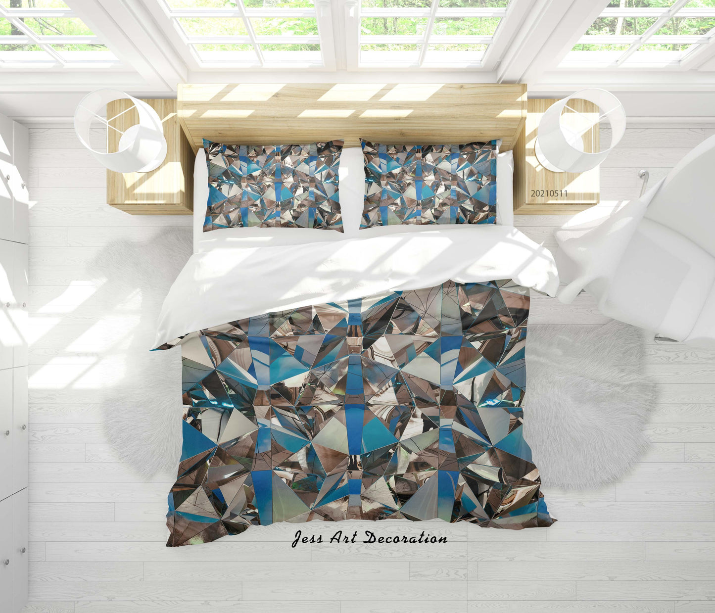 3D Abstract Geometric Pattern Quilt Cover Set Bedding Set Duvet Cover Pillowcases 533