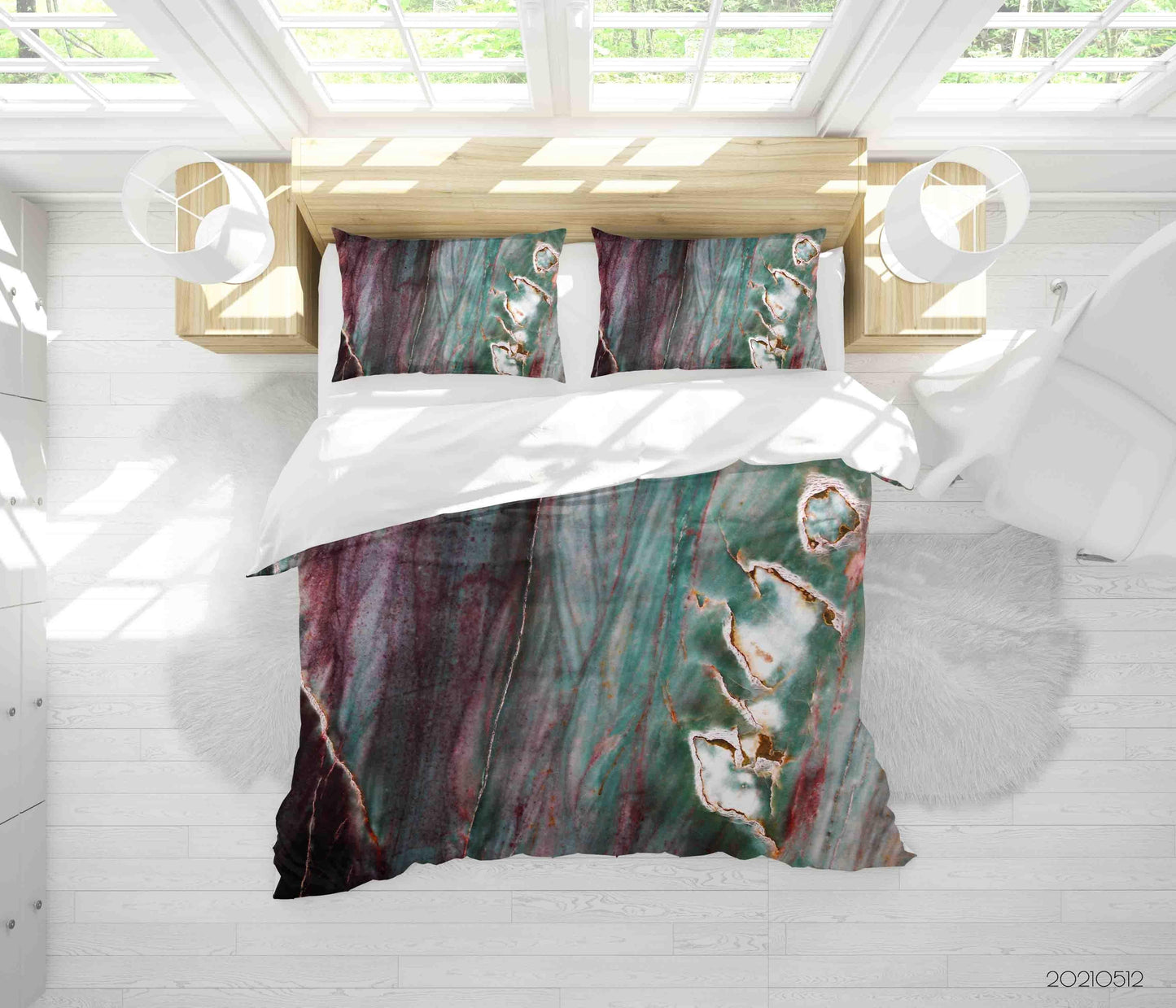3D Abstract Marble Texture Quilt Cover Set Bedding Set Duvet Cover Pillowcases 255