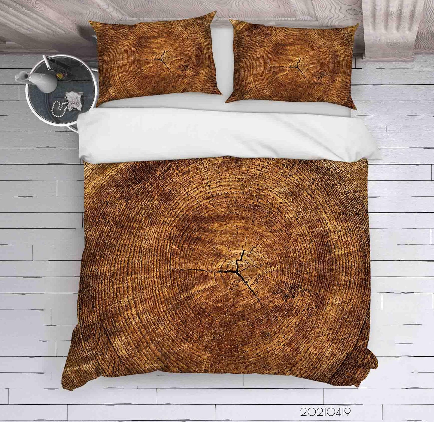 3D Brown Wood Texture Quilt Cover Set Bedding Set Duvet Cover Pillowcases 209