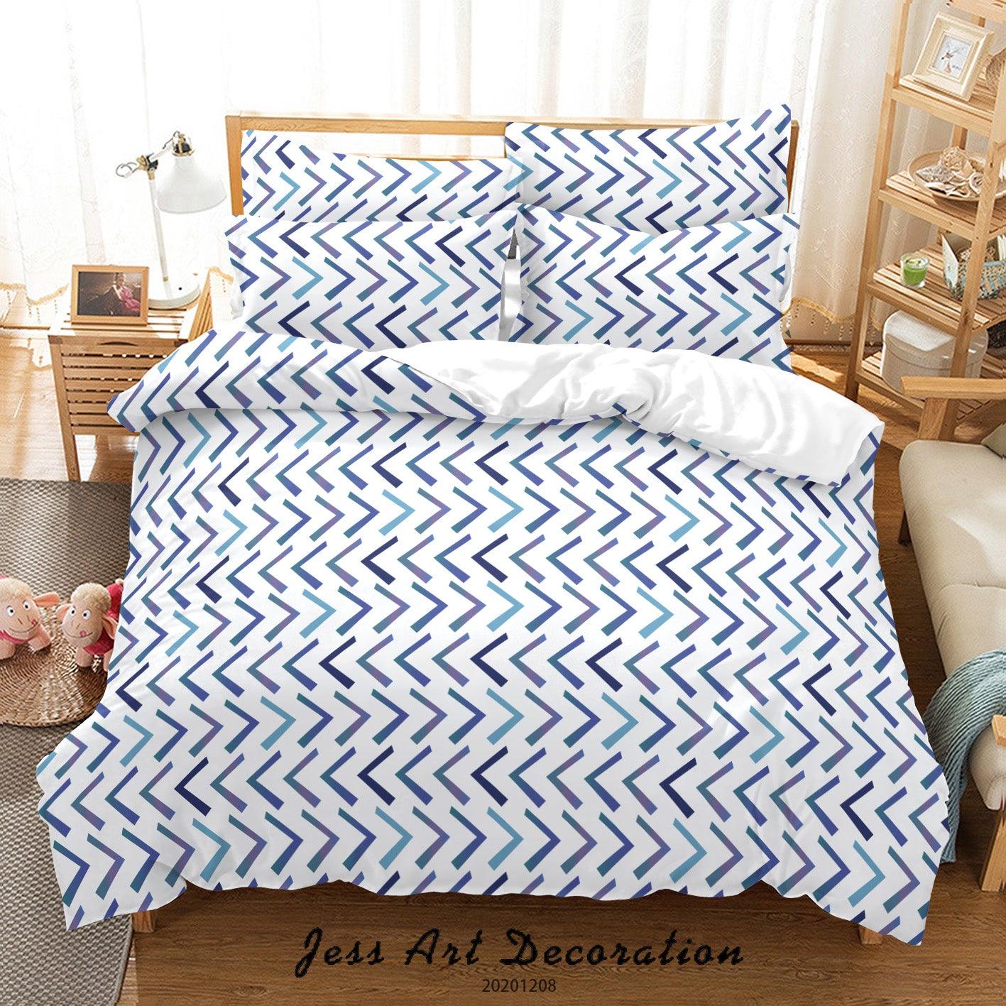 3D Abstract Blue Pattern Quilt Cover Set Bedding Set Duvet Cover Pillowcases LXL