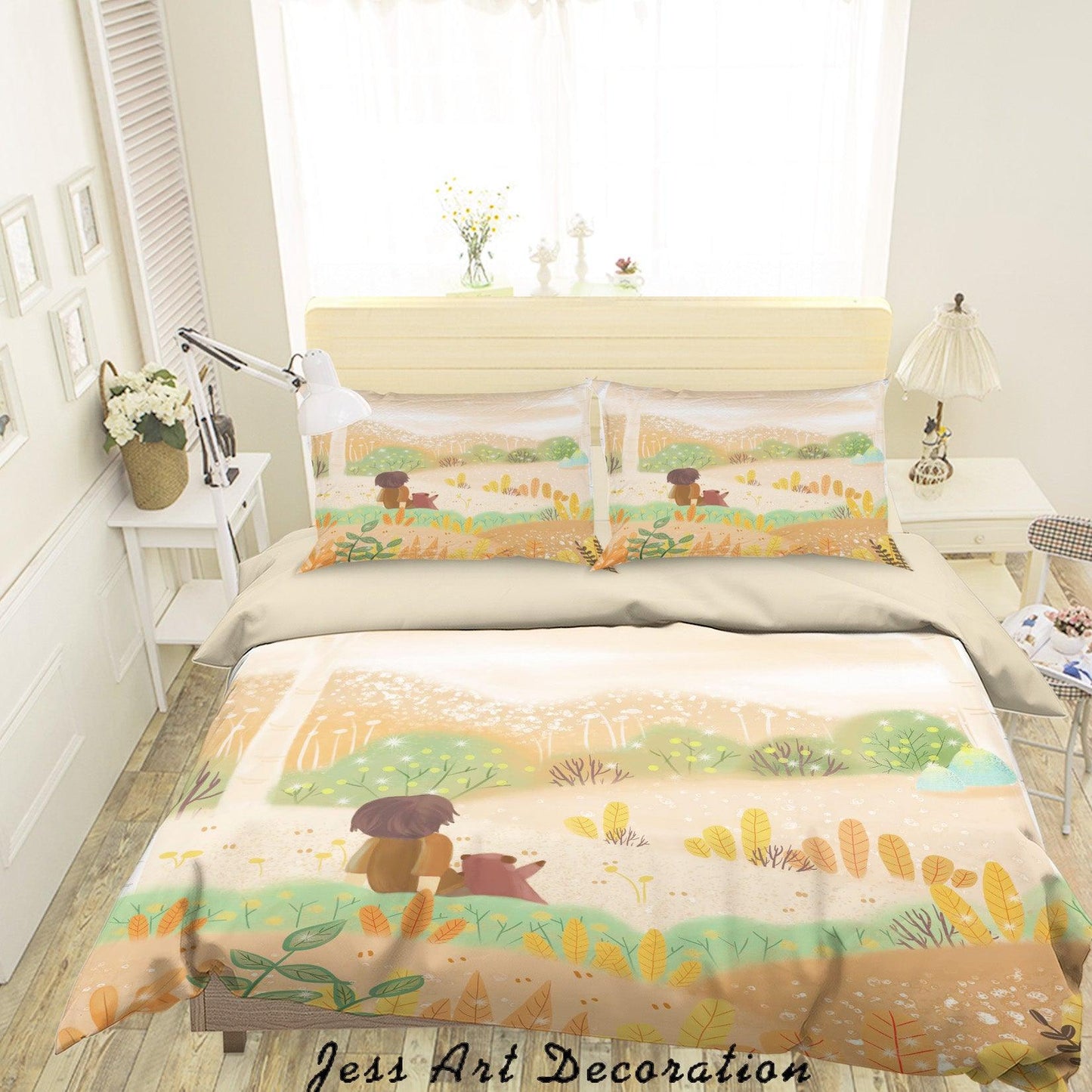 3D Cartoon Children Animal Tree Quilt Cover Set Bedding Set Duvet Cover Pillowcases A586 LQH
