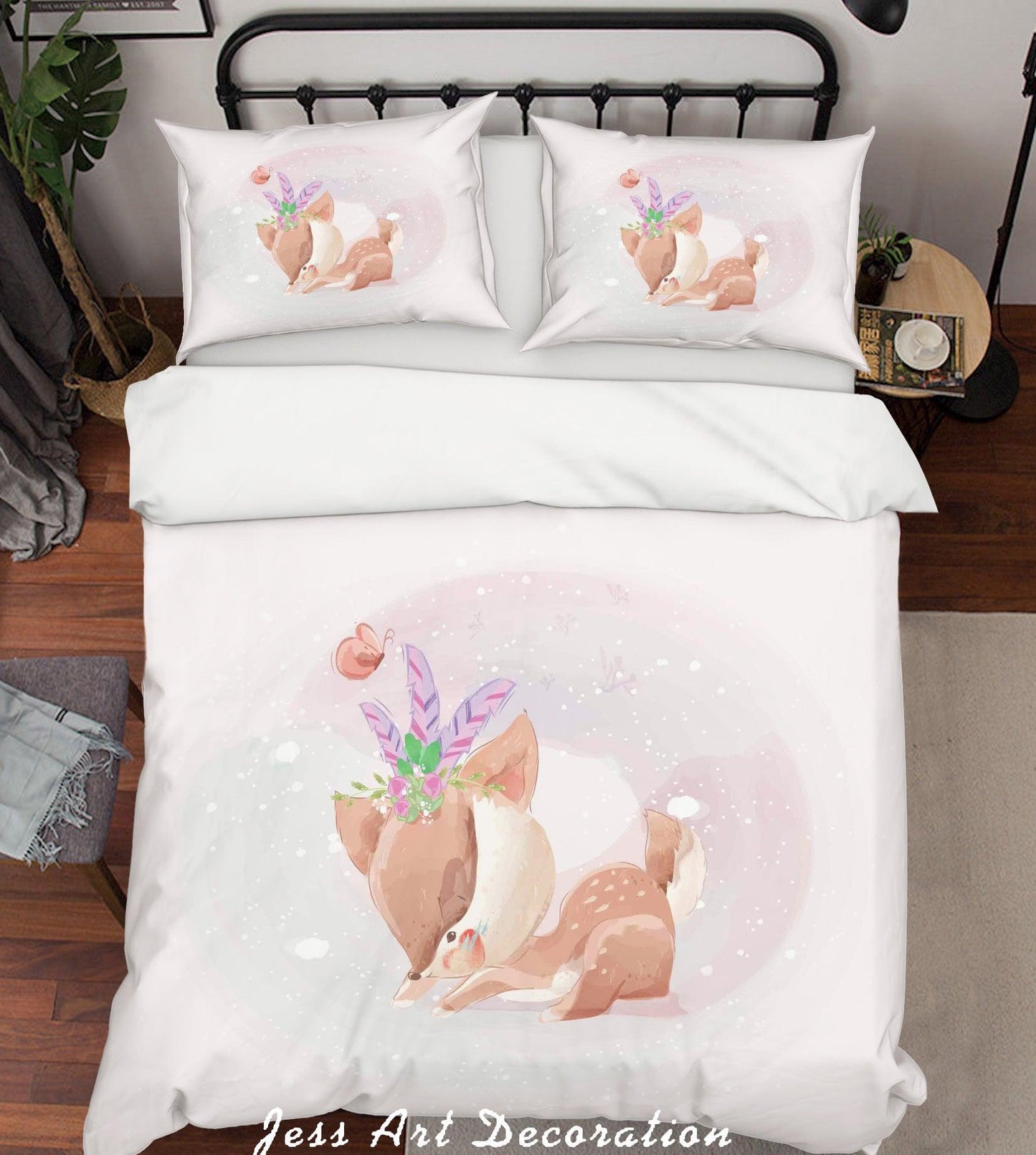 3D Cartoon Deer Quilt Cover Set Bedding Set Duvet Cover Pillowcases SF73
