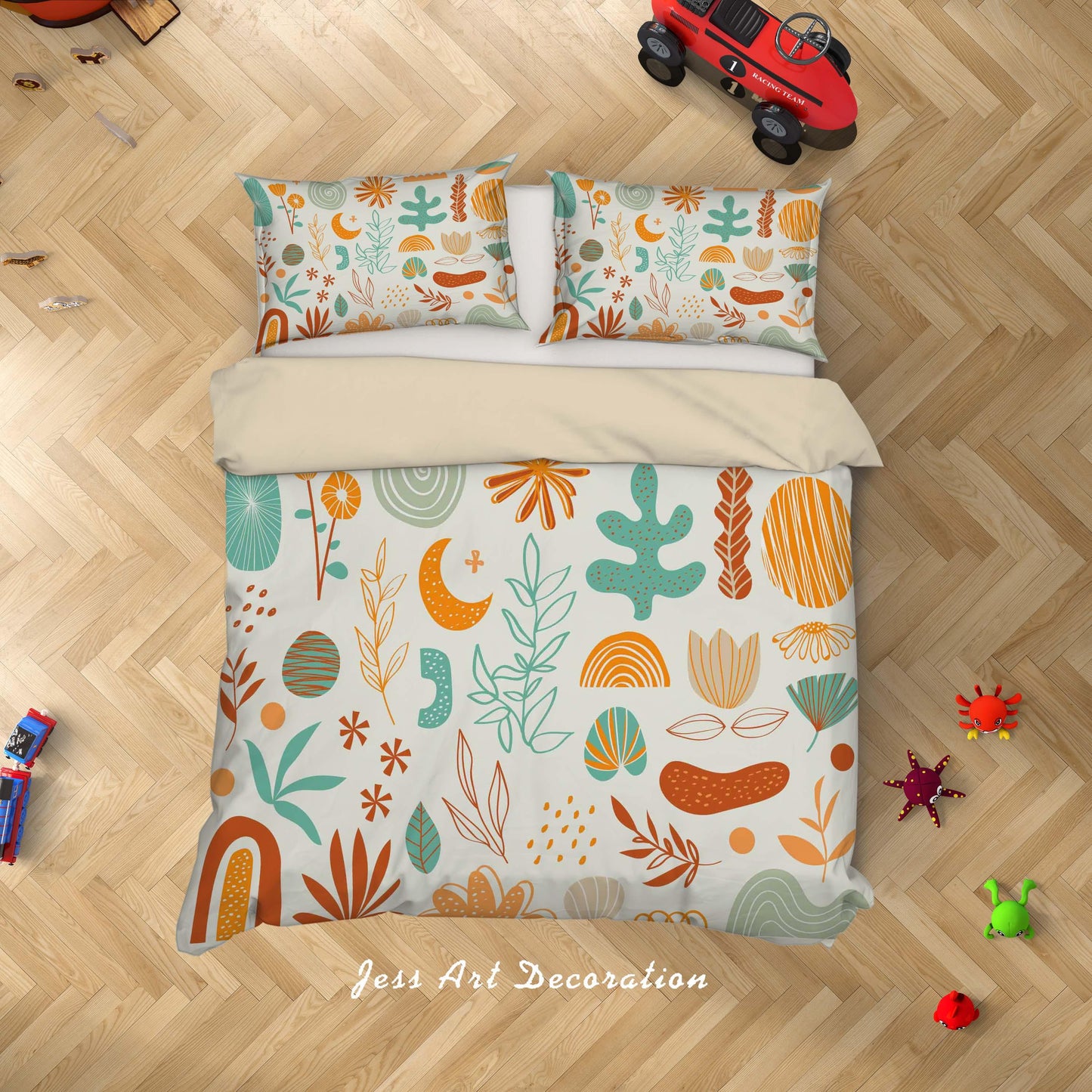3D Cartoon Leaf Moon Quilt Cover Set Bedding Set Duvet Cover Pillowcases A012 LQH