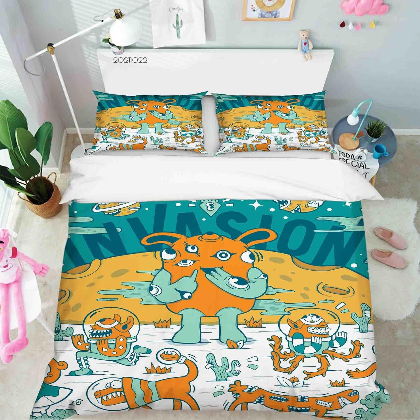 3D Abstract Artistic Monster Graffiti Quilt Cover Set Bedding Set Duvet Cover Pillowcases 82