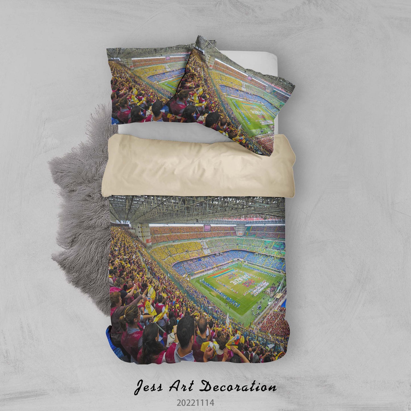 3D AC Associazione Calcio Milan Person Spectator Seats Quilt Cover Set Bedding Set Duvet Cover Pillowcase 852