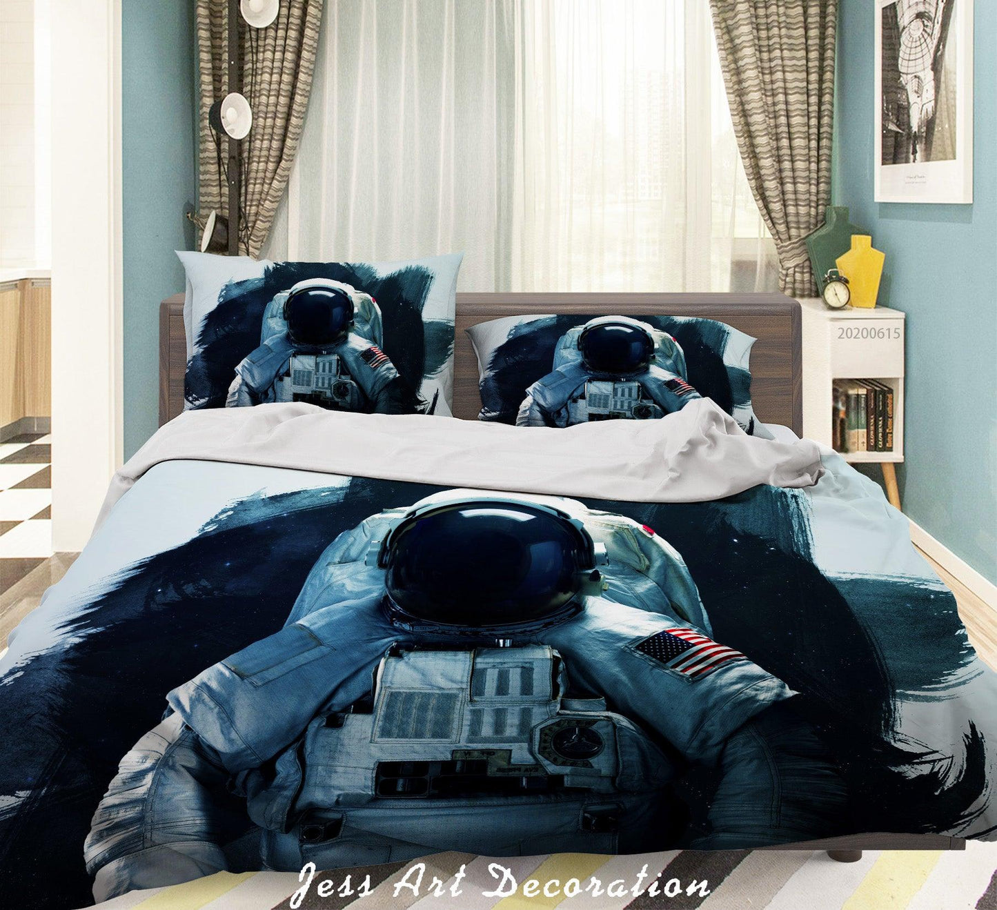 3D Astronaut Quilt Cover Set Bedding Set Duvet Cover Pillowcases SF113
