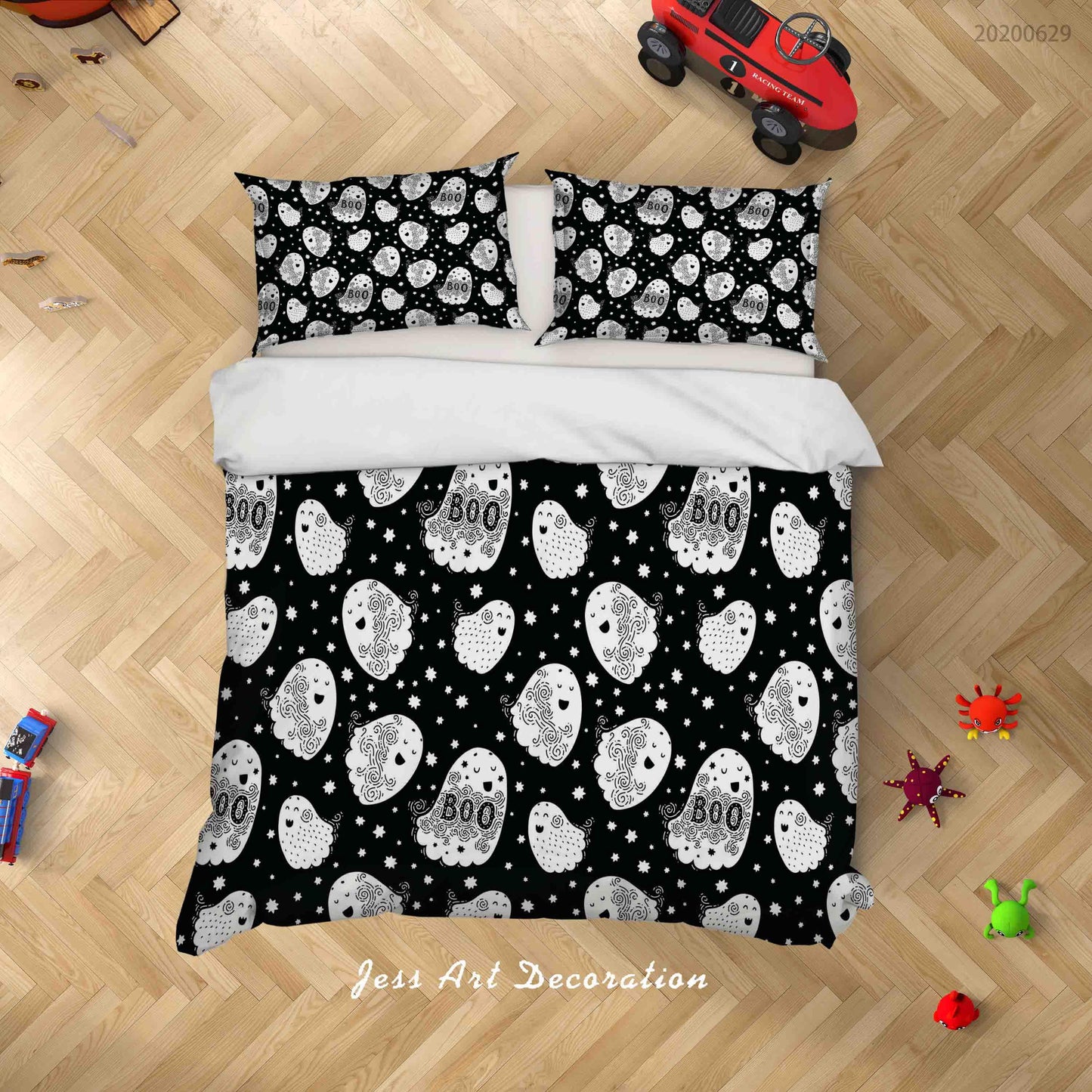 3D Black White Cartoon Halloween Quilt Cover Set Bedding Set Duvet Cover Pillowcases SF41